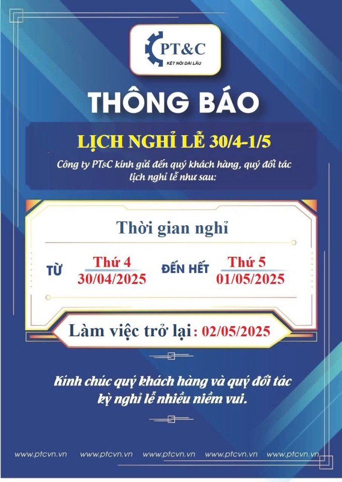 THÔNG BÁO LỊCH NGHỈ LỄ 30/4-1/5/2025
